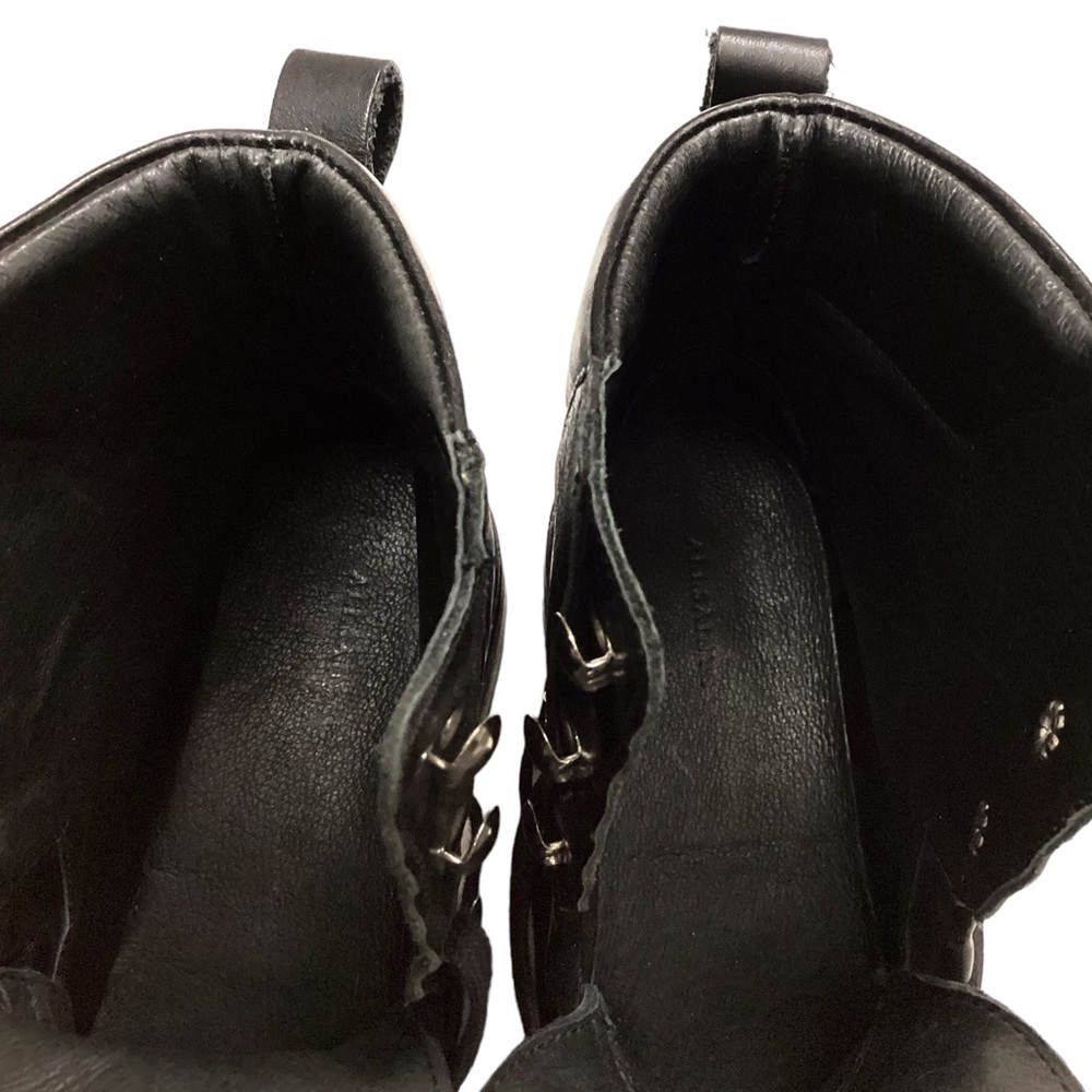 NWT All Saints Franka Leather Hiking Combat Boots in Black Size 9 - Picture 15 of 16